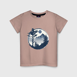 Детская футболка Горный пейзаж в круге