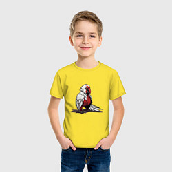 Футболка хлопковая детская Красный попугай, цвет: желтый — фото 2