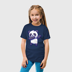 Футболка хлопковая детская Dabbing panda, цвет: тёмно-синий — фото 2