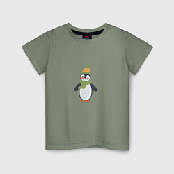Детская футболка Весёлый пингвин в шапке