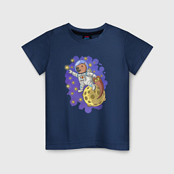 Детская футболка Капибара космонавт в космосе