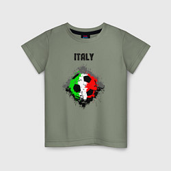 Футболка хлопковая детская Команда Италии, цвет: авокадо