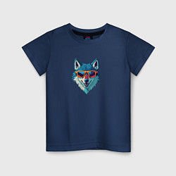 Детская футболка Красочный портрет волка