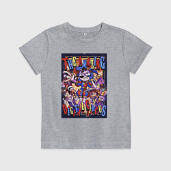 Футболка хлопковая детская Удивительный цифровой цирк в сборе, цвет: меланж