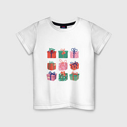 Детская футболка Подарочные разноцветные коробки