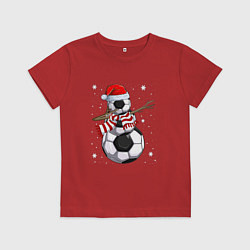 Футболка хлопковая детская Soccer snowman, цвет: красный