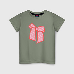 Детская футболка Розовый бант в горошек
