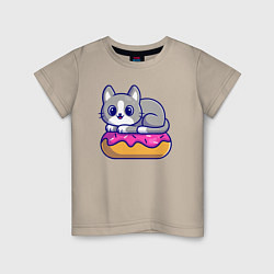 Детская футболка Кот на пончике