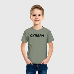 Футболка хлопковая детская Супера слово пацана, цвет: авокадо — фото 2