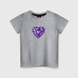 Детская футболка Фиолетовое алмазное сердце