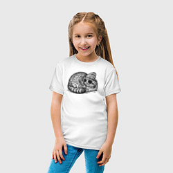 Футболка хлопковая детская Манул модник, цвет: белый — фото 2