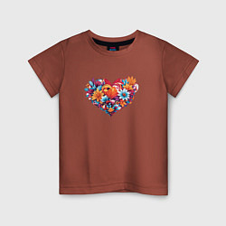 Детская футболка Цветы в форме сердца