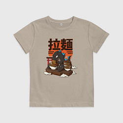 Детская футболка Годзилла ест рамен