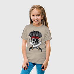 Футболка хлопковая детская Одноглазый роджер, цвет: миндальный — фото 2