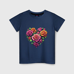 Детская футболка Цветы розы в форме сердца