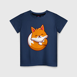 Футболка хлопковая детская Orange fox, цвет: тёмно-синий