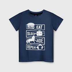 Детская футболка Еда сон верховая езда