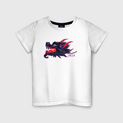 Детская футболка Злобная чёрная драконья голова