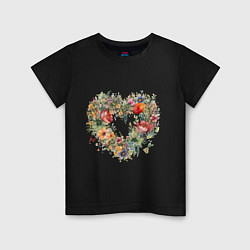 Детская футболка Сердце в полевых цветах