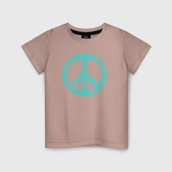 Футболка хлопковая детская Peace life, цвет: пыльно-розовый