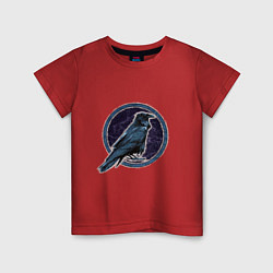 Детская футболка Ворон черный