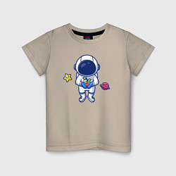 Детская футболка Космонавт с цветком
