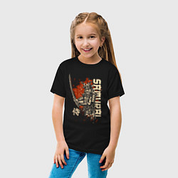 Футболка хлопковая детская Самурай японский воин, цвет: черный — фото 2