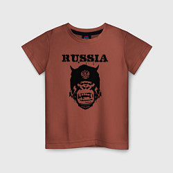 Футболка хлопковая детская Russian gorilla, цвет: кирпичный