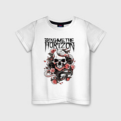 Детская футболка Bring Me the Horizon - A skull with roses