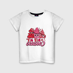 Детская футболка Tis the season - розовые ёлки и мороженка - christ