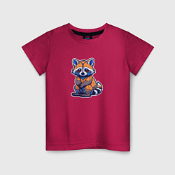 Детская футболка Милый енот - нейросеть