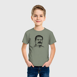 Футболка хлопковая детская Сталин улыбается, цвет: авокадо — фото 2