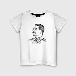 Футболка хлопковая детская Профиль Сталина, цвет: белый