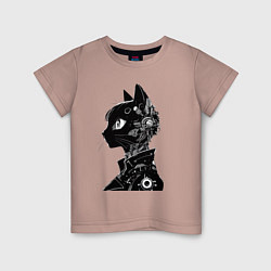 Детская футболка Кибер кошечка - аниме