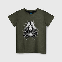 Детская футболка Девушка с длинными волосами