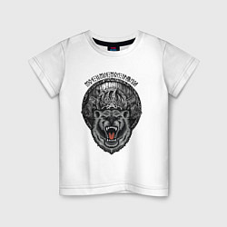 Детская футболка Суровый медведь в символике с топорами