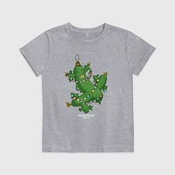 Детская футболка Новогодний огурец Кибердеревня