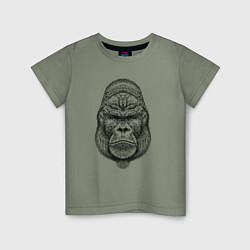 Детская футболка Голова серьезной гориллы