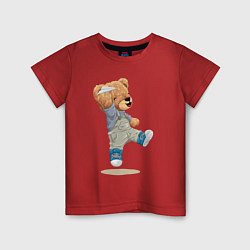 Детская футболка Плюшевый медведь с самолетиком