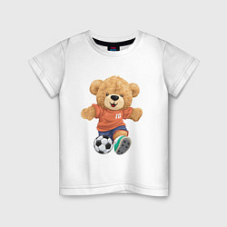 Детская футболка Плюшевый медвежонок футболист