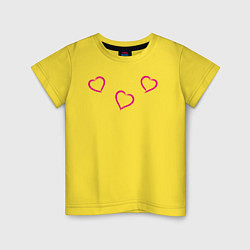 Детская футболка Сердечки кистью
