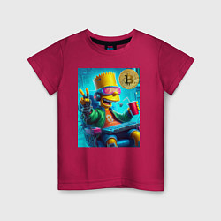 Детская футболка Барт Симпсон владелец биткоина