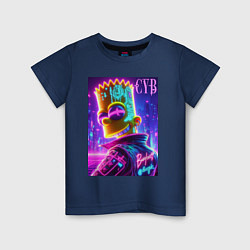 Детская футболка Cyber Bart - neon glow