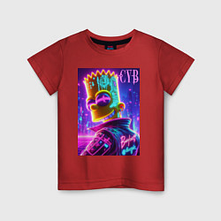 Детская футболка Cyber Bart - neon glow