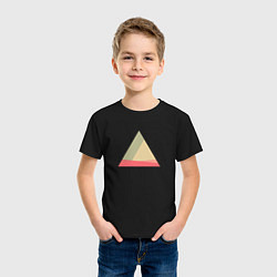 Футболка хлопковая детская Абстрактные цветные треугольники, цвет: черный — фото 2