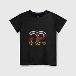 Детская футболка Буква осетинского алфавита с национальным триколор