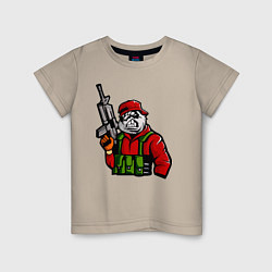 Детская футболка Панда с оружием и в бронежилете