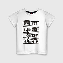 Детская футболка Eat sleep hockey