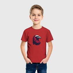 Футболка хлопковая детская Красочный орел, цвет: красный — фото 2