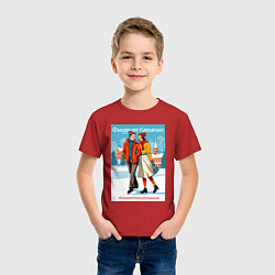 Футболка хлопковая детская MoMo - Фигурное катание облегчает взаимопонимание, цвет: красный — фото 2